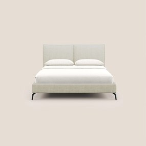 Cloe letto imbottito con piedi in metallo sfoderabile in tessuto fiammato impermeabile T06