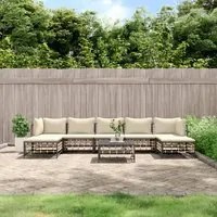 Set Divani da Giardino 8 pz con Cuscini Antracite in Polyrattancod mxl 76595