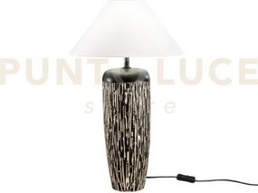 Lume savana marrone e bianca in ceramica 1 luce attacco e27 struttu...