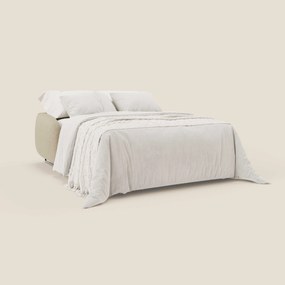 Ninfea divano letto Design Morbido con Piedini alti in Metallo e Materasso H18 cm in tessuto impermeabile T03 beige
