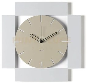Orologio da parete minimal radical bianco marmo,crema