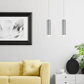 Lampadario a sospensione con filo ARMIN 2xGU10/10W/230V cromo lucido