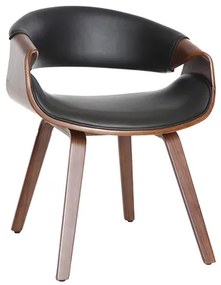 Poltrona scandinava nero e legno scuro ARAMIS