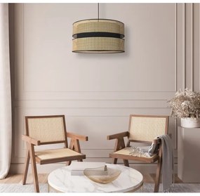 Duolla - Lampadario a sospensione con filo DUO 1xE27/15W/230V diametro 40 cm rattan/nero