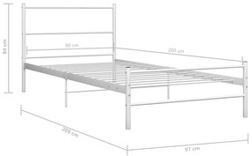 Giroletto Bianco in Metallo 90x200 cm