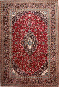Kashan Tappeto 350 x 240 Rosso (Iran) Annodato A Mano