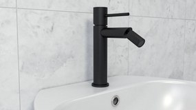 Rubinetto miscelatore bidet monocomando senza scarico in ottone nero opaco Memo