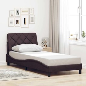 Giroletto Senza Materasso Marrone Scuro 90x200 Cm Tessuto /