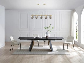 Lampadario in metallo e vetro fumé lucido - 5 globi - L. 100 x H. 100 x H. 120 cm - Dorato - SOFIA