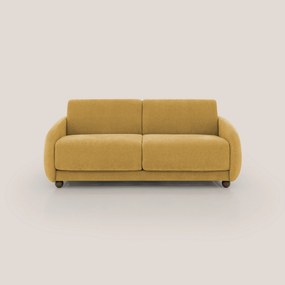 Giglio divano letto scandinavo japandi con materasso H18 cm in tessuto Bouclé impermeabile T07