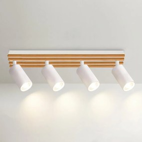 Brilagi - Faretto SELE WOOD ACOUSTIC 4xGU10/30W/230V bianco/legno