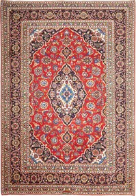 Kashan Tappeto 200 x 280 Blu (Iran) Annodato A Mano