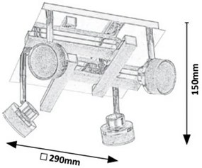 Rabalux 5638 - Luce Spot a LED da soffitto PADMA 4xLED/5W/230V + 4xLED/3W/230V