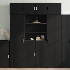 Credenza Nera 80x42,5x185 Cm İn Legno Multistrato /
