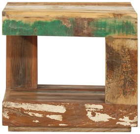 Tavolino da salotto 45x45x40 cm in legno massello di recupero