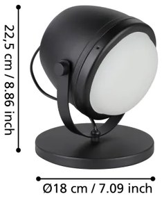 Eglo 390047 - Lampada da tavolo UPANEMA 1xE27/28W/230V nero