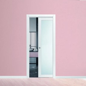 Porta interna scorrevole Sun Vetrata in MDF colore bianco matrix, L 70 x H 210 cm, apertura reversibile