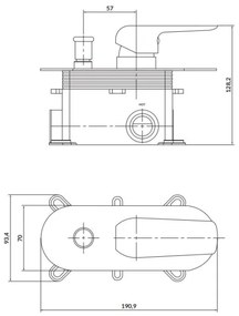 Cersanit S951-345 -Rubinetto doccia per installazione a scomparsa CITY cromo lucido