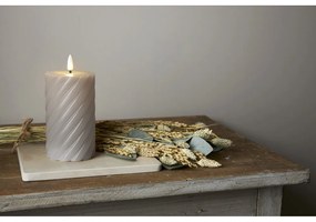Candela LED in cera grigia, altezza 15 cm Flamme Swirl - Star Trading