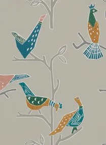 Vogel Tapete Passaro von Scion - Ginger/ Teal