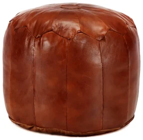 Pouf Tanno 40x35 Cm İn Vera Pelle Di Capra /