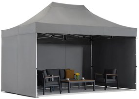 Tenda da giardino espressa Manta 3 x 4,4 m antracite con tende Garden Point
