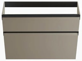 Mobile da bagno sospeso sotto lavabo Fusion L 79.5 x H 60 x P 45.5 cm marrone opaco, 2 cassetti