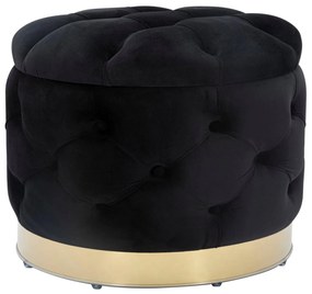 Pouf Contenitore Elegante Nero Ø 55x42 cm