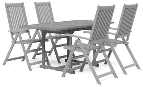 Set da pranzo per giardino 5 pz in legno massello di acacia