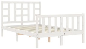 Giroletto con testiera bianco 4ft small double legno massello