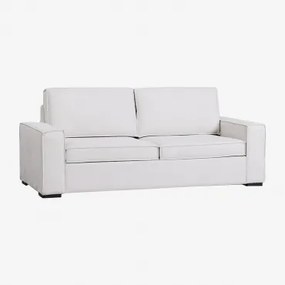 Divano Letto 3 Posti In Tessuto Oleguer Tessuto Beige Crema - Sklum