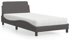 Letto materasso grigio 100x200 cm in similpelle