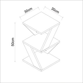 Tavolino ALBENI 50x30 cm antracite
