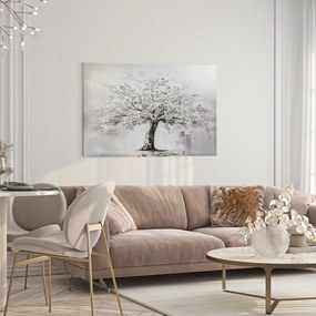 Quadro con elementi dipinti a mano 70x100 cm White Tree – Styler