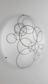 Plafoniera karma bianca e nera 3 luci attacco e27 40x40x10,5cm in v...