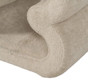 Poggiapiedi beige con rivestimento in bouclé – Ixia