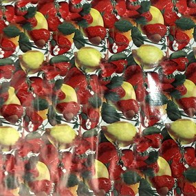 Tovaglia plastificata frutta estiva fragole e limoni antimacchia, impermeabile, decorativa