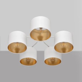 Lampadario a plafone ALBA 5xE27/15W/230V bianco/dorato