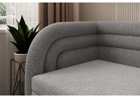 Divano grigio allungabile/con contenitore con penisola a sinistra e rivestimento in bouclé 223 cm Fabillo – ELTAP