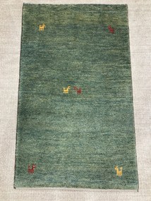 Gabbeh Tappeto persiano 120x70 Verde (Iran) Annodato A Mano