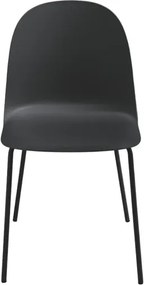 Sedia in polipropilene Nero con gambe in metallo - FOX 2 sedie