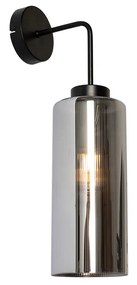 Lampada da parete smart nera con vetro fumé incl. WiFi ST64 - Laura