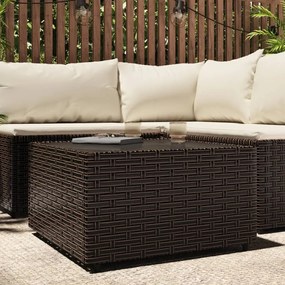 Tavolino Quadrato da Giardino Marrone 50x50x30cm in Polyrattan 319858