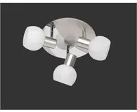 Faretto Da Soffitto 3xE14 Antibes Nichel E Vetro Bianco 22 cm Trio Lighting