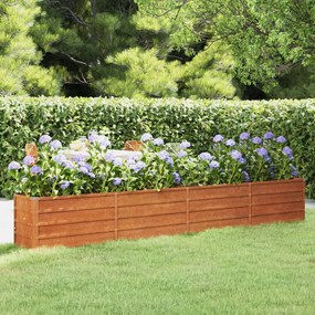 Letto Rialzato Da Giardino Ruggine 320x40x45 Cm Acciaio Corten /