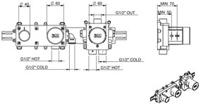 Corpo ad incasso miscelatore vasca doccia monocomando RWIT51D9ZZ01 Treemme