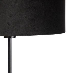 Lampada da terra nera con paralume in velluto nero con oro 35 cm - Parte