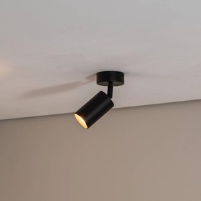 Argon Faretto da soffitto Sado in acciaio nero, orientabile a 1 luce, rotondo