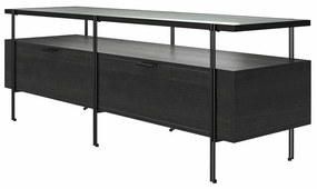 Tavolo TV nero in rovere 140x50 cm Wainwright - Støraa