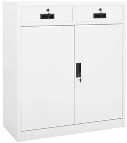 Armadio Per Ufficio Bianco 90x40x102 Cm İn Acciaio /